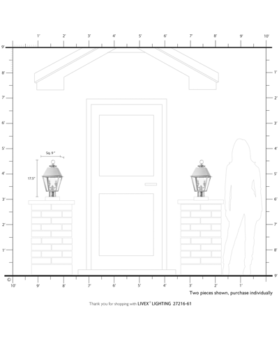 Livex Wentworth 2 Light Outdoor Medium Post Top Lantern In Charcoal