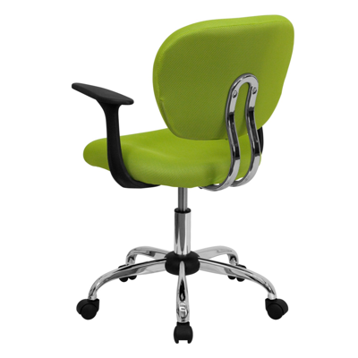 Shop Flash Furniture Mid-back Apple Green Mesh Swivel Task Chair With Chrome Base And Arms