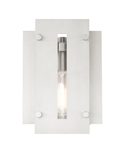 Livex Utrecht 1 Light Outdoor Wall Lantern In Brushed Nickel