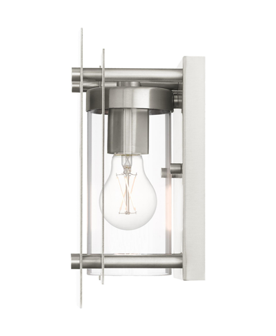 Livex Utrecht 1 Light Outdoor Wall Lantern In Brushed Nickel