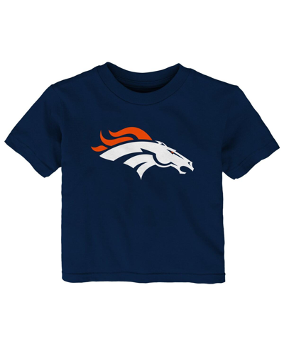Outerstuff Baby Boys And Girls Navy Denver Broncos Primary Logo T-shirt In Navy
