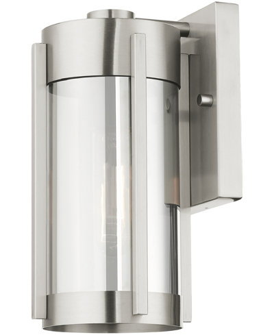 Livex Sheridan 1 Light Outdoor Wall Lantern In Brushed Nickel