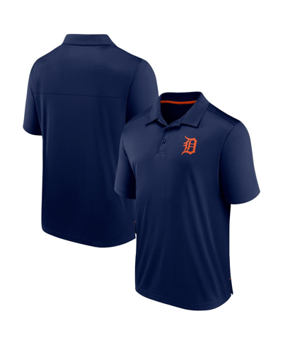 Shop Fanatics Men's  Navy Detroit Tigers Fitted Polo Shirt