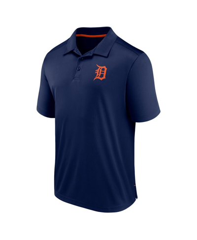 Shop Fanatics Men's  Navy Detroit Tigers Fitted Polo Shirt