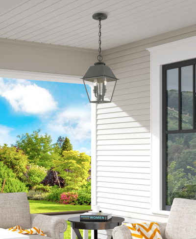Livex Wentworth 2 Light Outdoor Medium Pendant Lantern In Charcoal