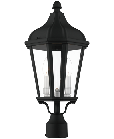 Livex Morgan 2 Light Outdoor Post Top Lantern In Textured Black With