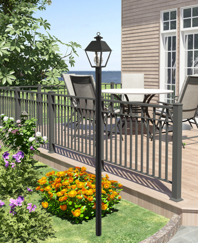 Livex Wentworth 3 Light Outdoor Post Top Lantern In Black With Brushed Nickel