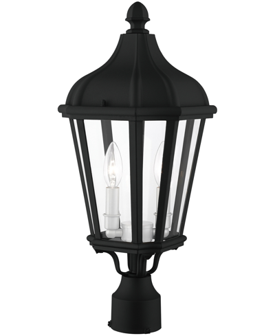 Livex Morgan 2 Light Outdoor Post Top Lantern In Textured Black With