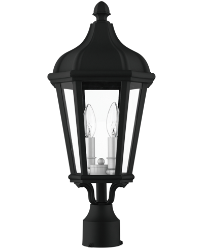 Livex Morgan 2 Light Outdoor Post Top Lantern In Textured Black With