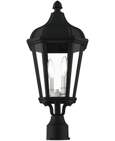 Livex Morgan 2 Light Outdoor Post Top Lantern In Textured Black With
