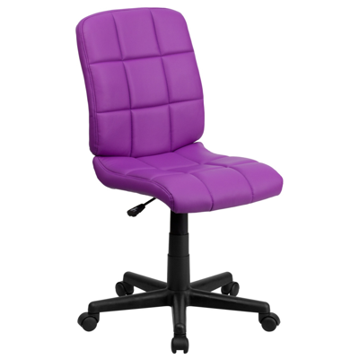 Shop Flash Furniture Mid-back Purple Quilted Vinyl Swivel Task Chair
