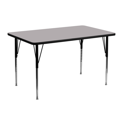 Shop Flash Furniture 24''w X 48''l Rectangular Grey Thermal Laminate Activity Table In Gray