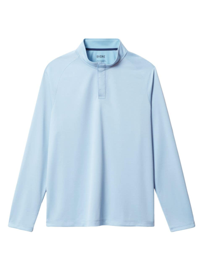 Shop Rhone Men's Clubhouse Snap-front Sweatshirt In Misty Blue