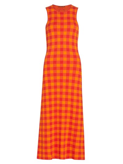 Shop Simon Miller Women's Axon Sleeveless Checkered Midi-dress In Retro Red Gingham