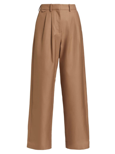 Shop Rosie Assoulin Women's Tailored Relaxed Trousers In Dark Khaki