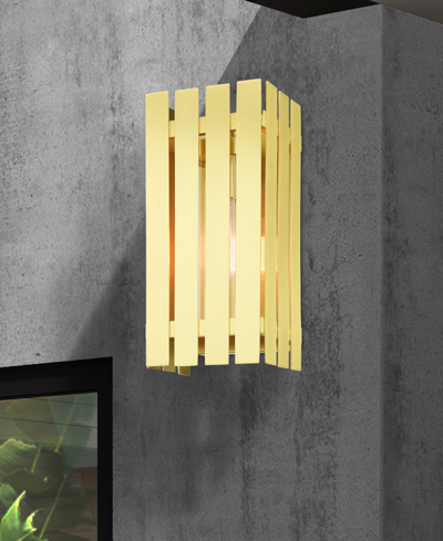Livex Greenwick 1 Light Outdoor Wall Lantern In Satin Brass