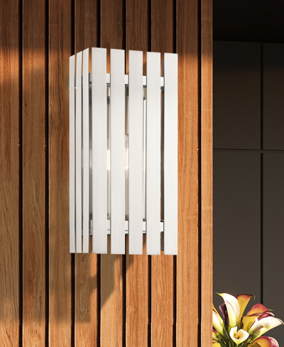 Livex Greenwick 1 Light Outdoor Wall Lantern In Brushed Nickel