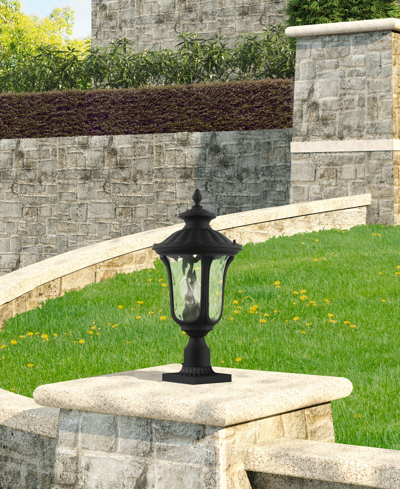Livex Oxford 3 Light Outdoor Post Top Lantern In Textured Black