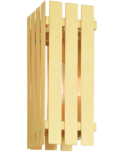 Livex Greenwick 1 Light Outdoor Wall Lantern In Satin Brass