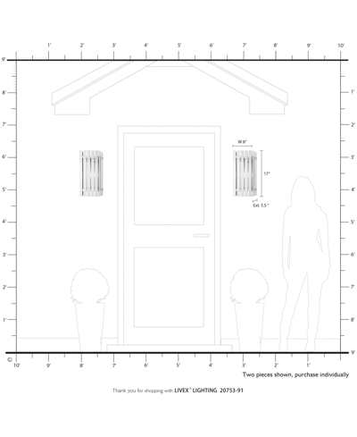 Livex Greenwick 1 Light Outdoor Wall Lantern In Brushed Nickel