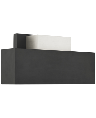 Livex Lynx 2 Light Outdoor Ada Wall Sconce In Black With Brushed