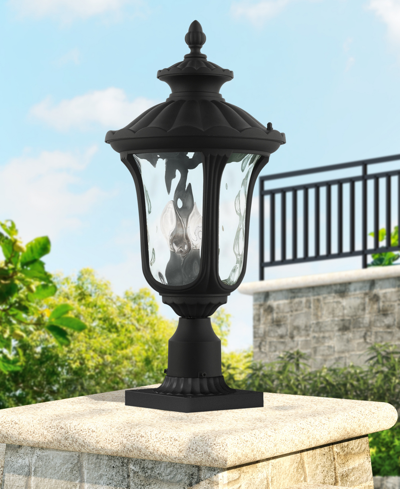Livex Oxford 3 Light Outdoor Post Top Lantern In Textured Black