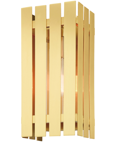 Shop Livex Greenwick 1 Light Outdoor Wall Lantern In Satin Brass