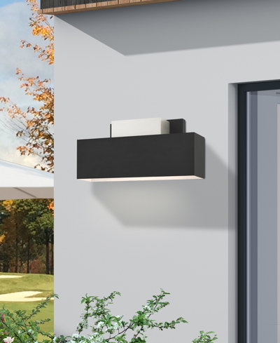 Livex Lynx 2 Light Outdoor Ada Wall Sconce In Black With Brushed