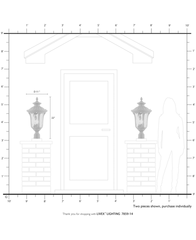 Livex Oxford 3 Light Outdoor Post Top Lantern In Textured Black