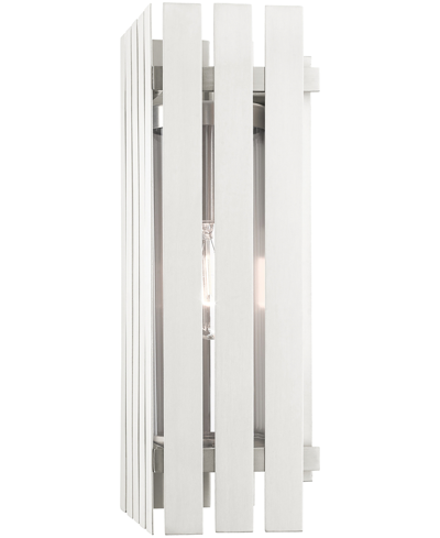 Livex Greenwick 1 Light Outdoor Wall Lantern In Brushed Nickel