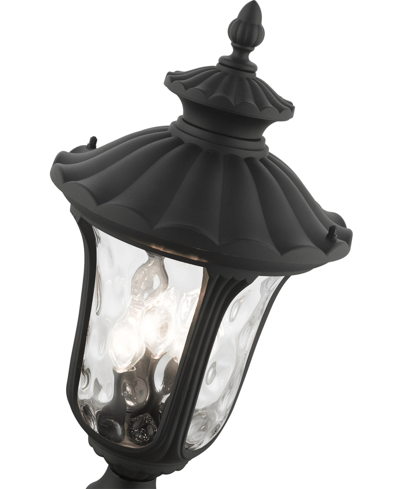 Livex Oxford 3 Light Outdoor Post Top Lantern In Textured Black