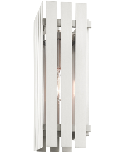 Livex Greenwick 1 Light Outdoor Wall Lantern In Brushed Nickel