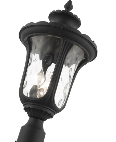 Livex Oxford 3 Light Outdoor Post Top Lantern In Textured Black