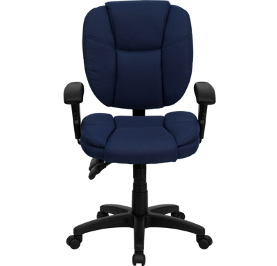 Shop Flash Furniture Mid-back Navy Blue Fabric Multifunction Ergonomic Swivel Task Chair With Adjustable Arms