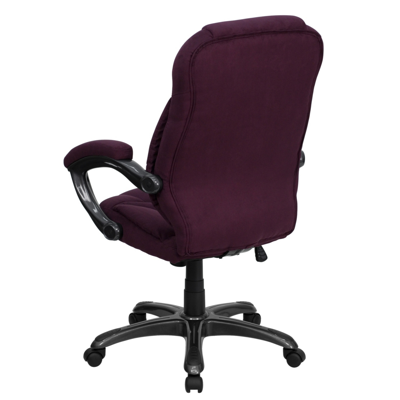 Shop Flash Furniture High Back Grape Microfiber Contemporary Executive Swivel Chair With Arms In Purple