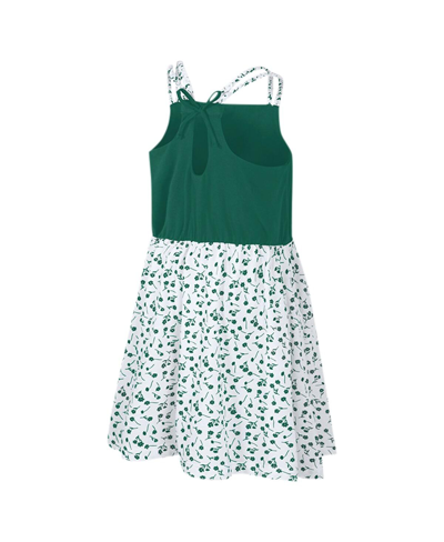 Shop Colosseum Big Girls  Green, White Michigan State Spartans Robin Floral Dress In Green,white