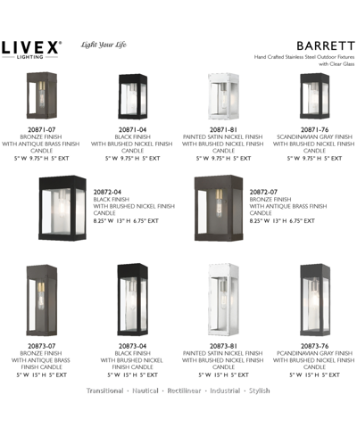 Livex Barrett 1 Light Outdoor Wall Lantern In Painted Satin Nickel With