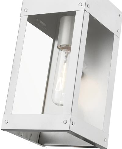 Livex Barrett 1 Light Outdoor Wall Lantern In Painted Satin Nickel With