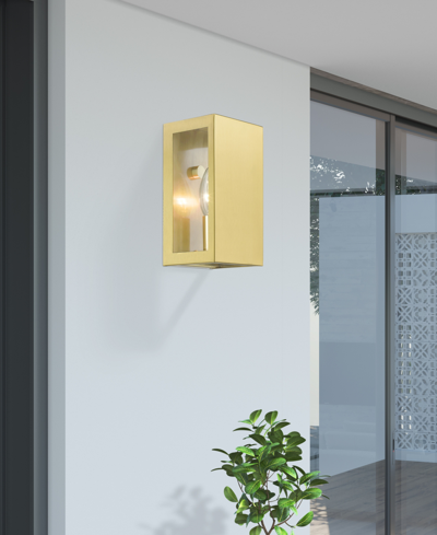 Livex Winfield 1 Light Outdoor Ada Small Sconce In Satin Gold