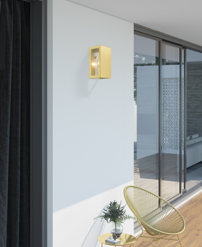 Livex Winfield 1 Light Outdoor Ada Small Sconce In Satin Gold