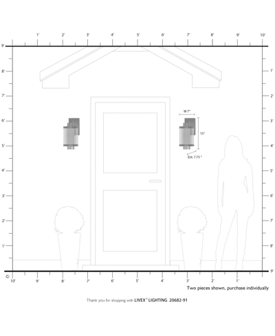 Livex Nottingham 1 Light Wall Lantern In Brushed Nickel