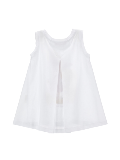 Monnalisa Graphic-print Rhinestone-embellished Top In White