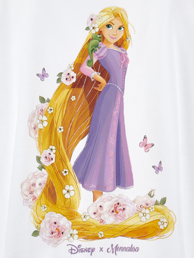 Shop Monnalisa Rapunzel Sleeveless Maxi T-shirt In White