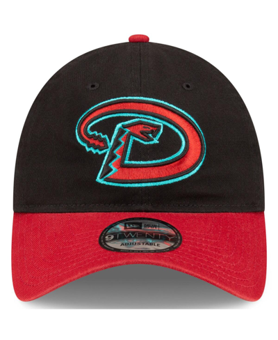 New Era Men's  Black, Red Arizona Diamondbacks Road Replica Core Classic 9twenty Adjustable Hat In Black,red