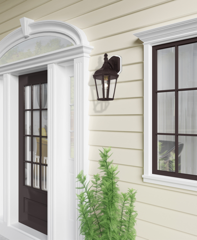 Livex Morgan 1 Light Outdoor Wall Lantern In Bronze With Antique Gold
