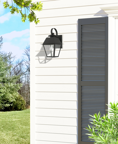 Livex Wentworth 1 Light Outdoor Wall Lantern In Black With Brushed Nickel