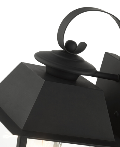 Livex Wentworth 1 Light Outdoor Wall Lantern In Black With Brushed Nickel