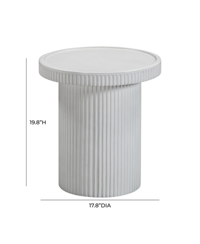 Tov Furniture 1 Pc. Concrete Side Table In White