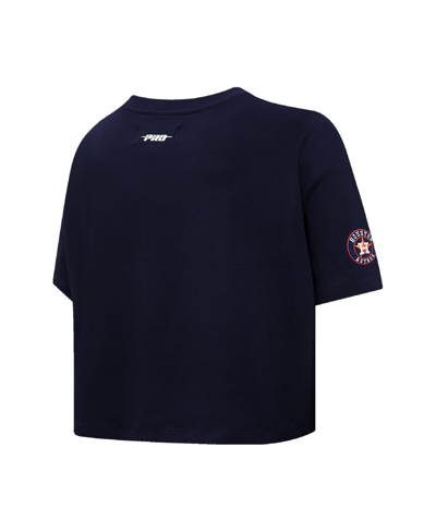 Pro Standard Women's  Navy Houston Astros Painted Sky Boxy Cropped T-shirt In Navy