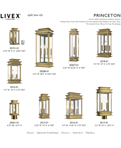Shop Livex Princeton 3 Light Outdoor Extra Large Wall Lantern In Antique Brass